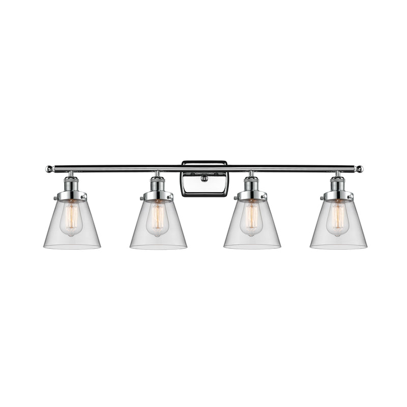 Cone Bath Vanity Light shown in the Polished Chrome finish with a Clear shade