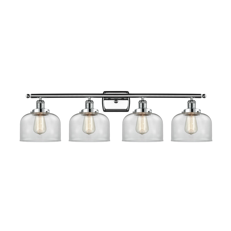 Bell Bath Vanity Light shown in the Polished Chrome finish with a Clear shade