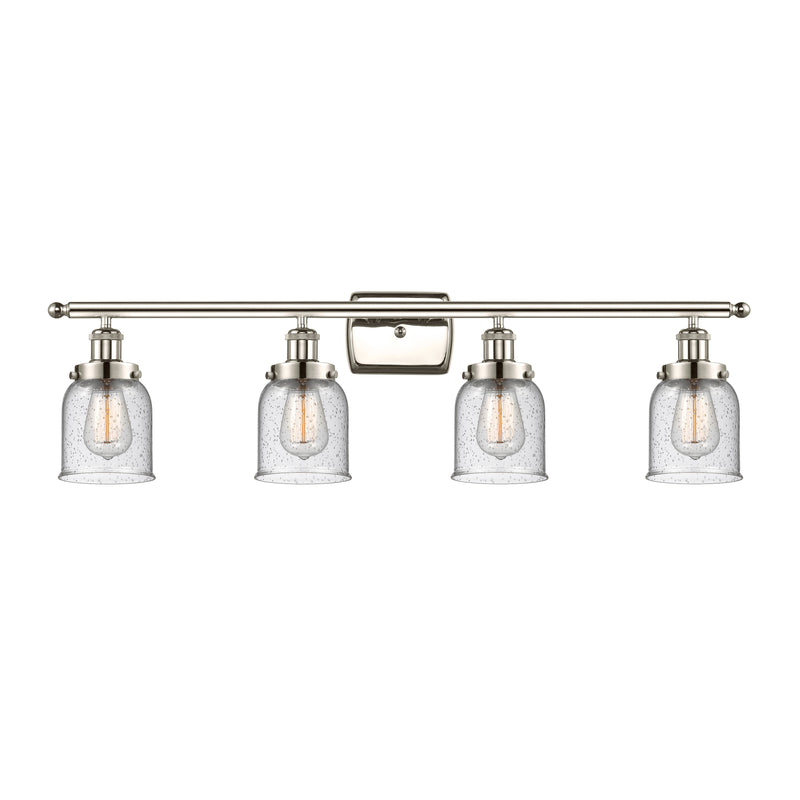 Bell Bath Vanity Light shown in the Polished Nickel finish with a Seedy shade