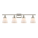 Cone Bath Vanity Light shown in the Polished Nickel finish with a Matte White shade