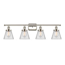 Cone Bath Vanity Light shown in the Polished Nickel finish with a Clear shade