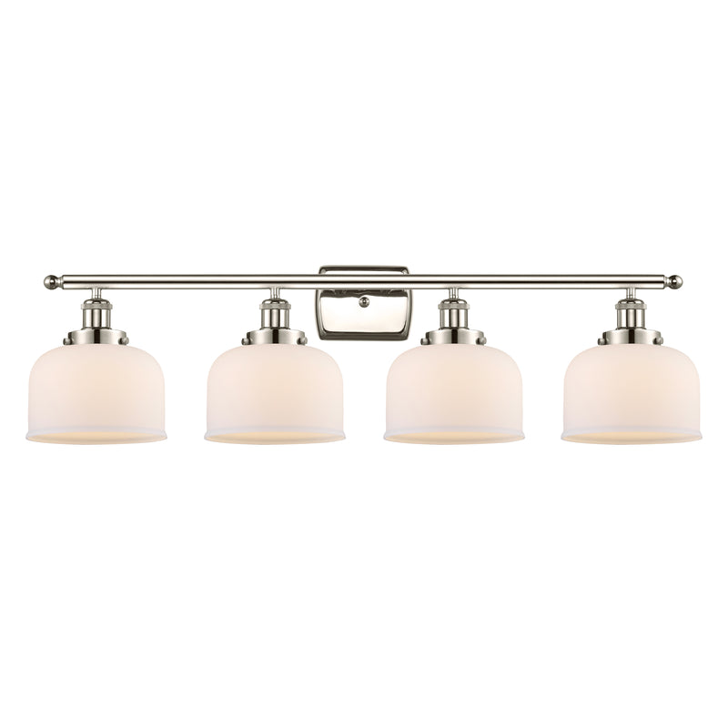 Bell Bath Vanity Light shown in the Polished Nickel finish with a Matte White shade