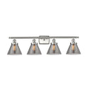 Cone Bath Vanity Light shown in the Brushed Satin Nickel finish with a Plated Smoke shade