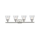 Innovations Lighting Small Cone 4 Light Bath Vanity Light Part Of The Ballston Collection 916-4W-SN-G64-LED