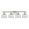 Bell Bath Vanity Light shown in the Brushed Satin Nickel finish with a Clear shade