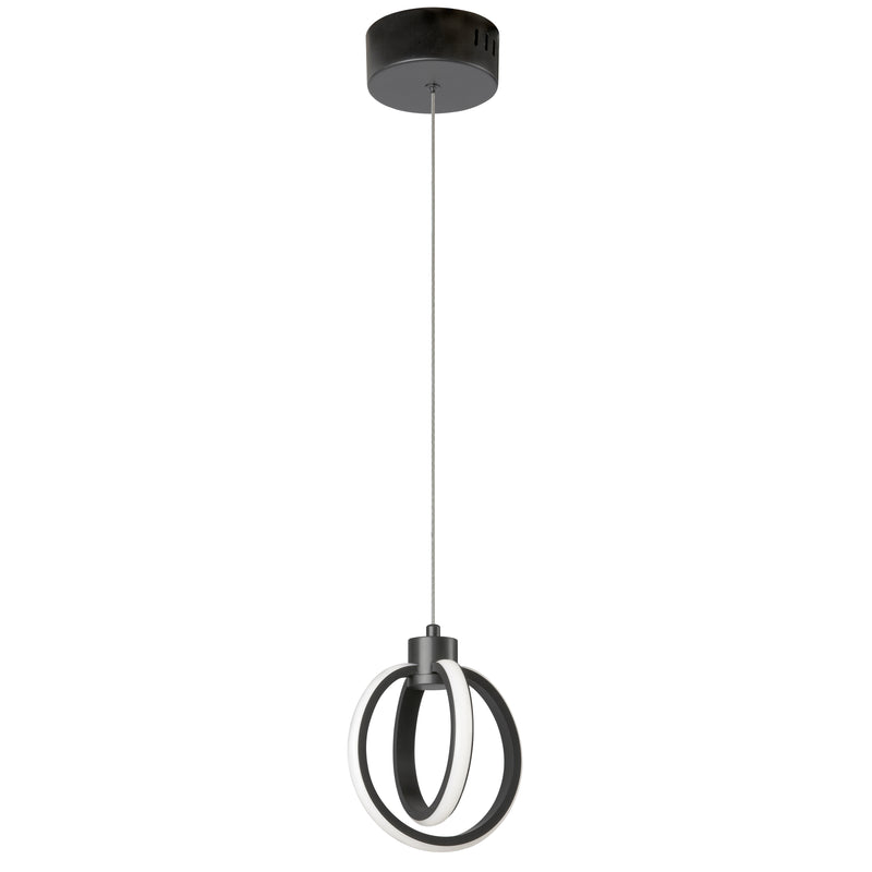 Dainolite 14W Pendant Matte Black with White Silicone Diffuser 9228-614LEDP-MB