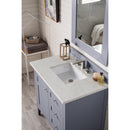 James Martin Palisades 36" Single Vanity Silver Gray with 3 cm Eternal Jasmine Pearl Quartz Top 527-V36-SL-3EJP