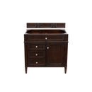 James Martin Brittany 36" Burnished Mahogany Single Vanity with 3 cm Galala Beige Top 650-V36-BNM-3OGLB