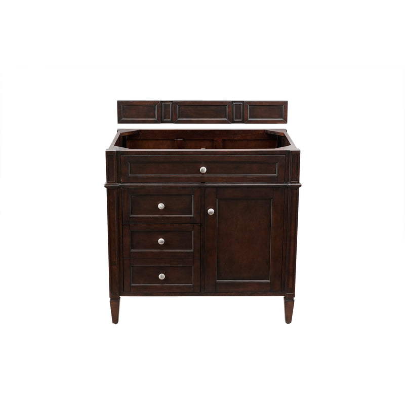 James Martin Brittany 36" Burnished Mahogany Single Vanity with 3 cm Galala Beige Top 650-V36-BNM-3OGLB