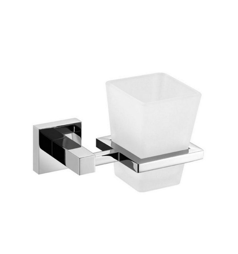 KubeBath Aqua Piazza Frosted Glass Tumbler Holder 93605