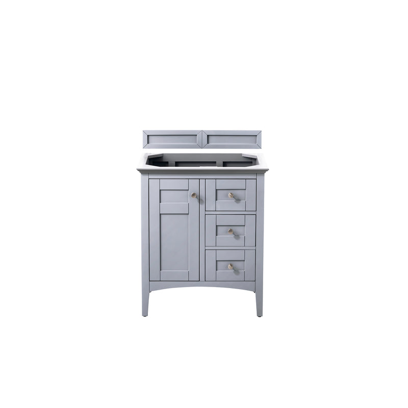 James Martin Palisades 30" Single Vanity Silver Gray with 3 cm Gray Expo Quartz Top 527-V30-SL-3GEX