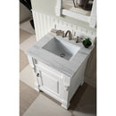 James Martin Brookfield 26" Bright White Single Vanity with 3 cm Arctic Fall Solid Surface Top 147-V26-BW-3AF