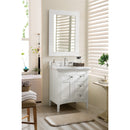 James Martin Palisades 30" Single Vanity Bright White with 3 cm Classic White Quartz Top 527-V30-BW-3CLW