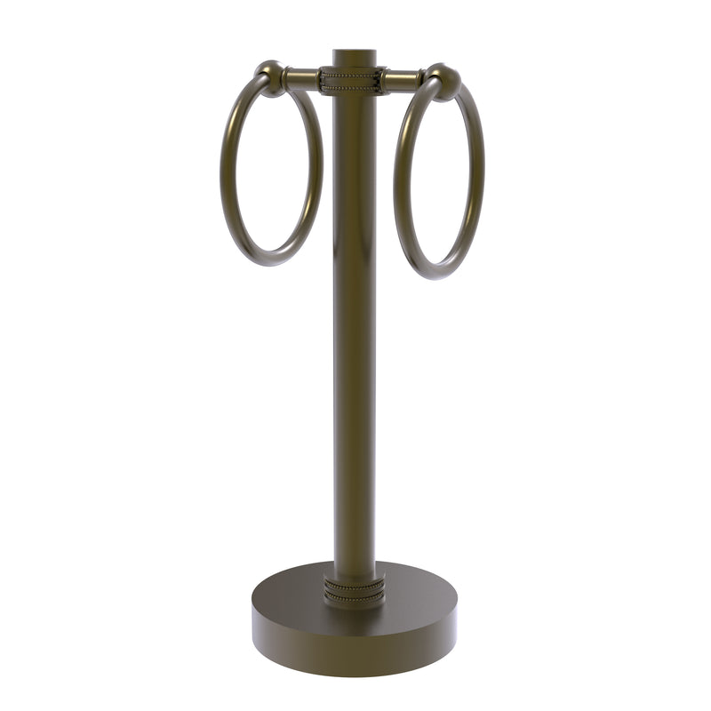 Allied Brass Vanity Top 2 Towel Ring Guest Towel Holder with Dotted Accents 953D-ABR