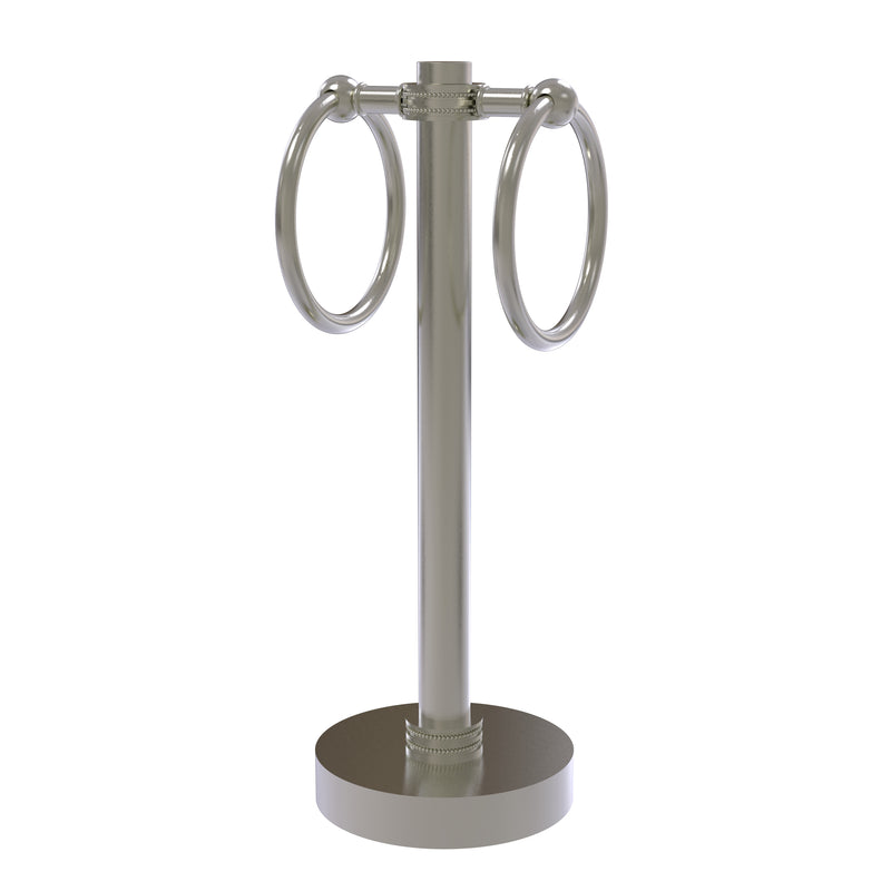 Allied Brass Vanity Top 2 Towel Ring Guest Towel Holder with Dotted Accents 953D-SN