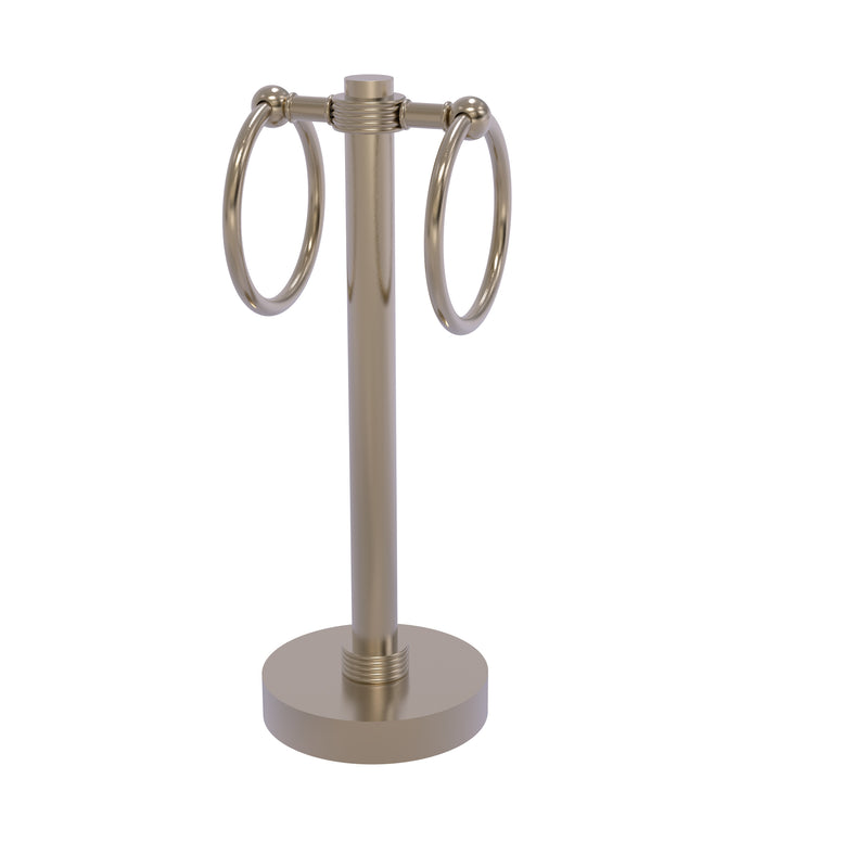 Allied Brass Vanity Top 2 Towel Ring Guest Towel Holder with Groovy Accents 953G-PEW