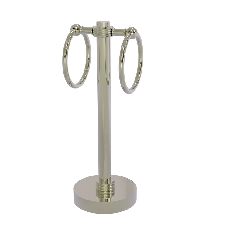 Allied Brass Vanity Top 2 Towel Ring Guest Towel Holder with Groovy Accents 953G-PNI