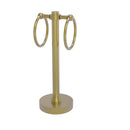 Allied Brass Vanity Top 2 Towel Ring Guest Towel Holder with Groovy Accents 953G-SBR