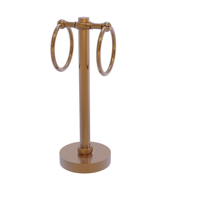 Allied Brass Vanity Top 2 Towel Ring Guest Towel Holder with Twisted Accents 953T-BBR