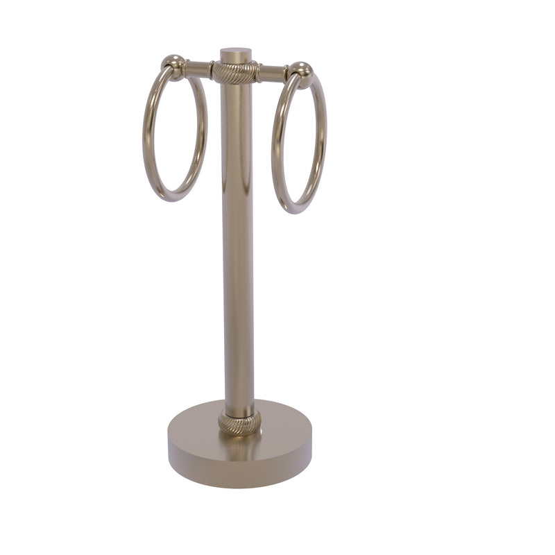 Allied Brass Vanity Top 2 Towel Ring Guest Towel Holder with Twisted Accents 953T-PEW