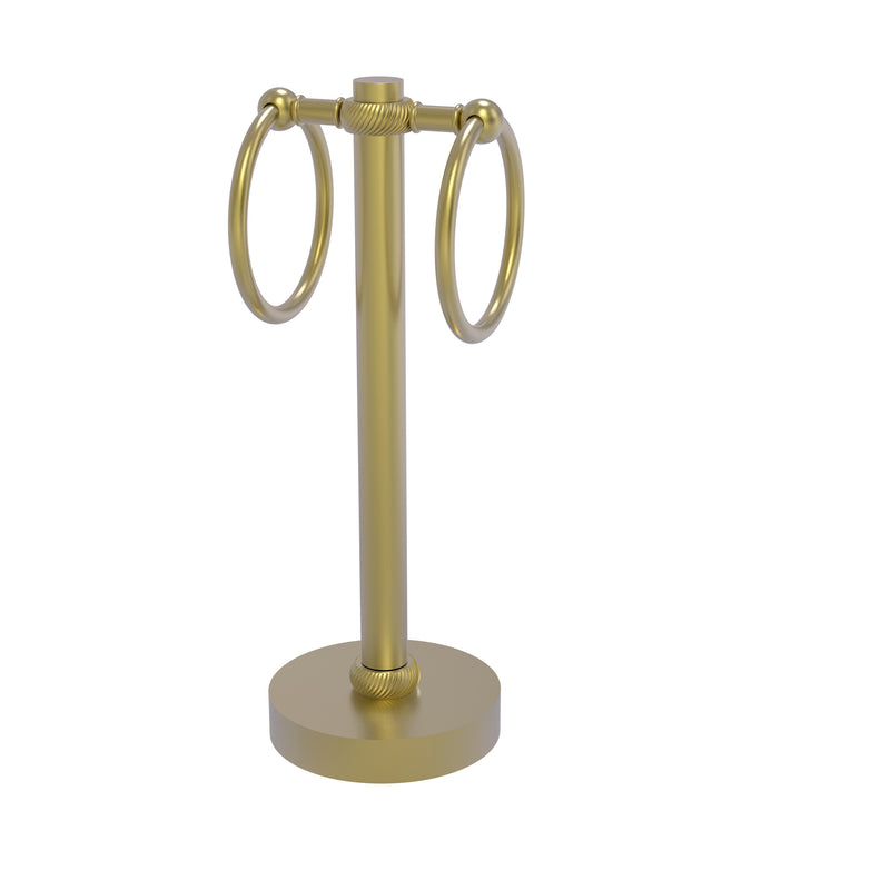 Allied Brass Vanity Top 2 Towel Ring Guest Towel Holder with Twisted Accents 953T-SBR