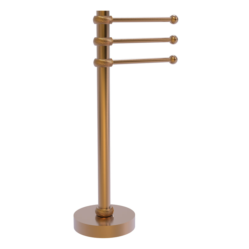 Allied Brass Vanity Top 3 Swing Arm Guest Towel Holder with Twisted Accents 973T-BBR