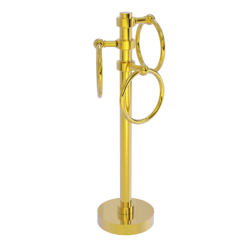 Allied Brass Vanity Top 3 Towel Ring Guest Towel Holder 983-PB