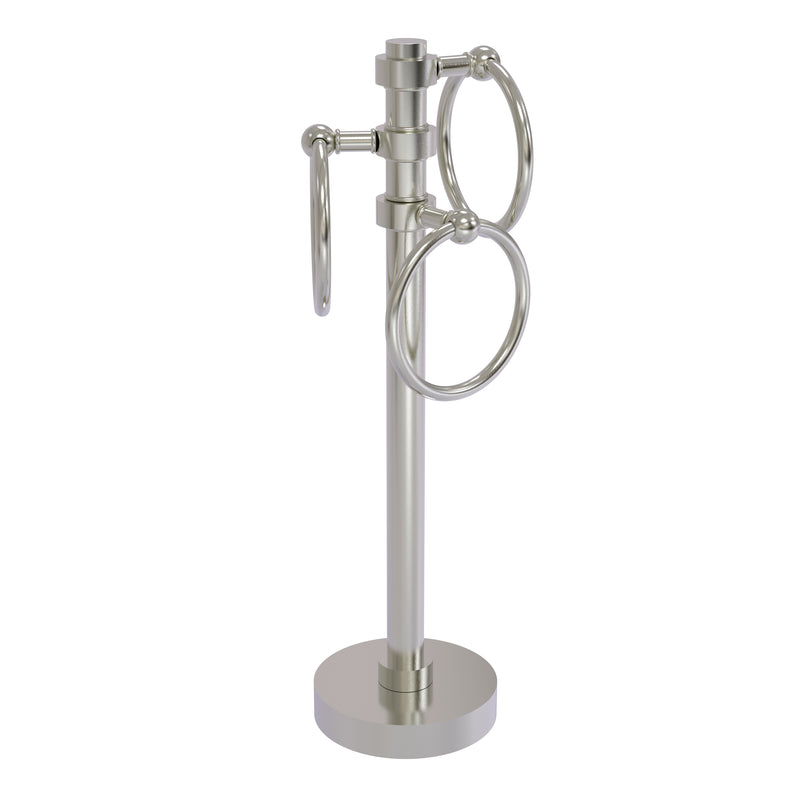 Allied Brass Vanity Top 3 Towel Ring Guest Towel Holder 983-SN