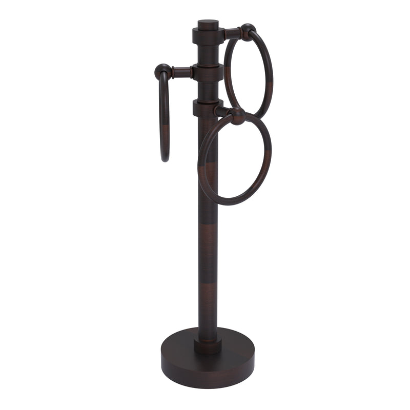 Allied Brass Vanity Top 3 Towel Ring Guest Towel Holder 983-VB