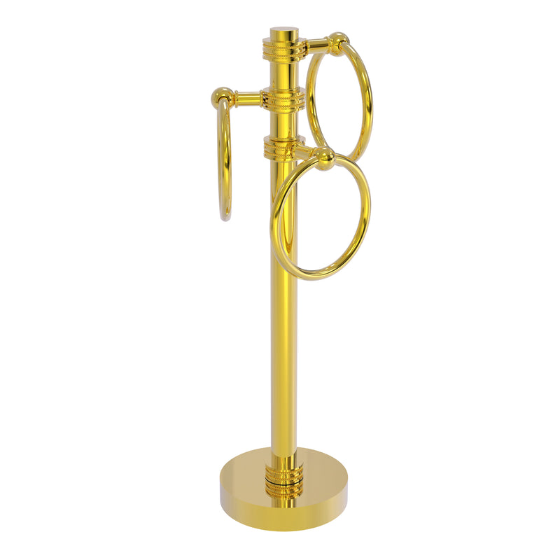 Allied Brass Vanity Top 3 Towel Ring Guest Towel Holder with Dotted Accents 983D-PB