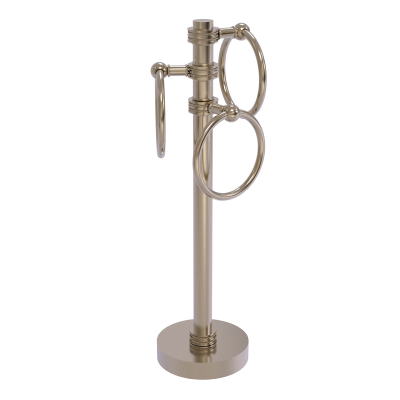 Allied Brass Vanity Top 3 Towel Ring Guest Towel Holder with Dotted Accents 983D-PEW