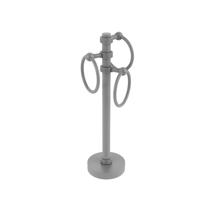 Allied Brass Vanity Top 3 Towel Ring Guest Towel Holder with Groovy Accents 983G-GYM