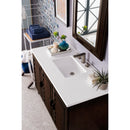 James Martin Portland 48" Single Vanity Burnished Mahogany with 3 cm Classic White Quartz Top 620-V48-BNM-3CLW