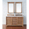 James Martin Savannah 60" Double Vanity Cabinet Driftwood with 3 cm Classic White Quartz Top 238-104-5611-3CLW