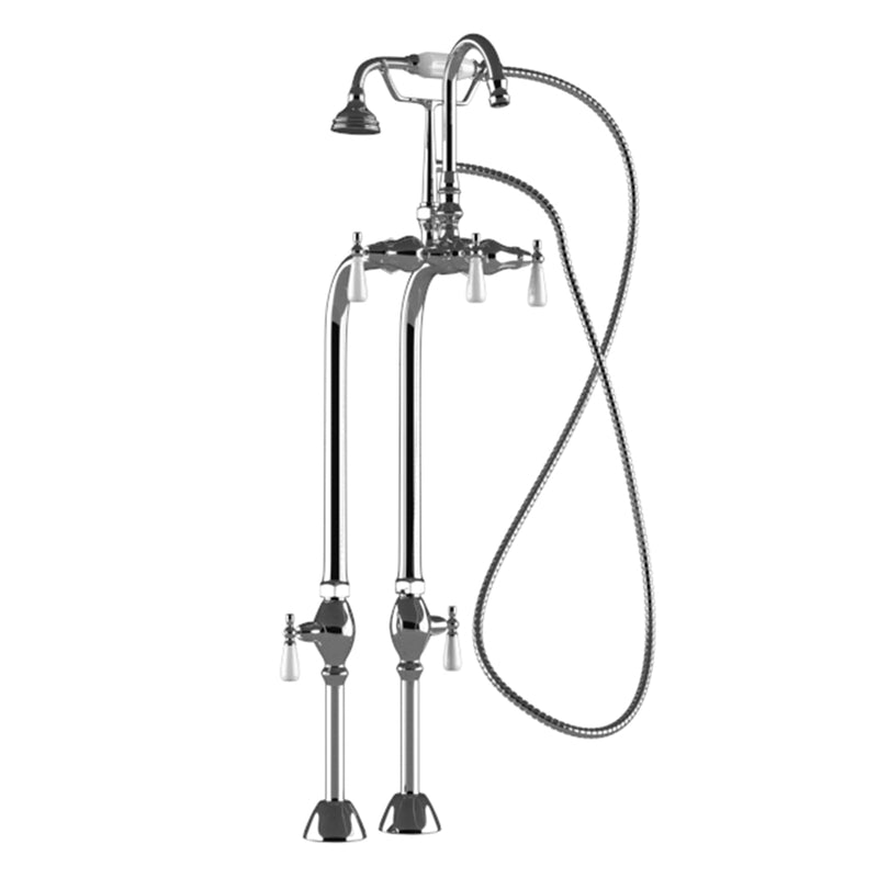 Cambridge Plumbing Clawfoot Tub Freestanding Gooseneck Faucet Hand Held Shower Combo PC