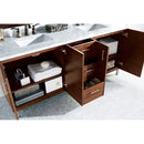 James Martin Metropolitan 72" American Walnut Double Vanity with 3 cm Carrara Marble Top 850-V72-AWT-3CAR