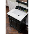 James Martin Brookfield 26" Antique Black Single Vanity with 3 cm Arctic Fall Solid Surface Top 147-114-V26-AQB-3AF