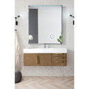 James Martin Mercer Island 48" Single Vanity Latte Oak Radiant Gold with Glossy White Composite Top 389-V48-LTO-G-GW