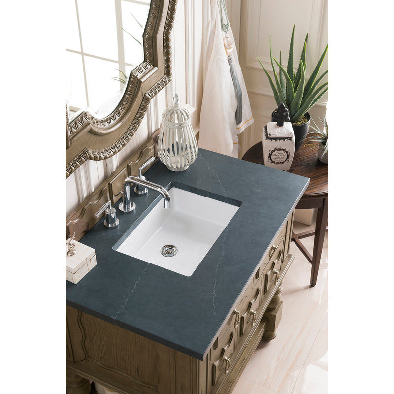 James Martin Castilian 36" Single Vanity Empire Gray with 3 cm Charcoal Soapstone Quartz Top 160-V36-EG-3CSP