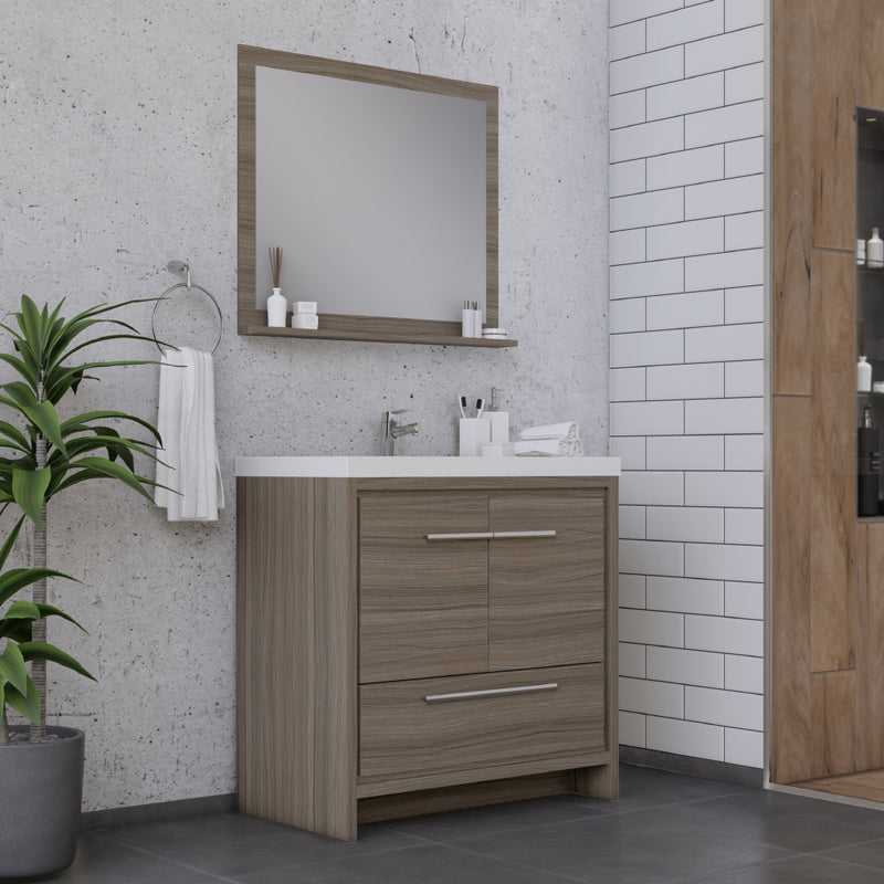 Alya Bath Sortino 36" Modern Bathroom Vanity Gray AB-MD636-G