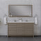 Alya Bath Sortino 60 Double" Modern Bathroom Vanity Gray AB-MD660D-G