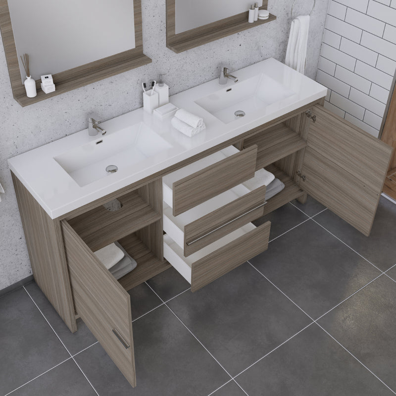 Alya Bath Sortino 72" Modern Bathroom Vanity Gray AB-MD672-G