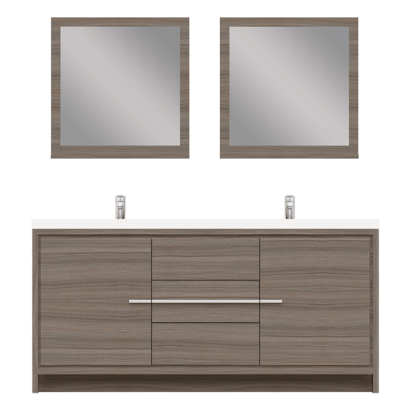 Alya Bath Sortino 72" Modern Bathroom Vanity Gray AB-MD672-G