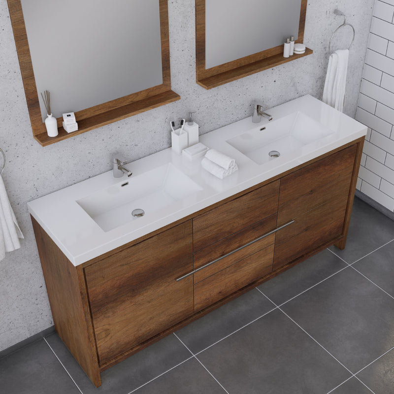 Alya Bath Sortino 72" Modern Bathroom Vanity Rosewood AB-MD672-RW