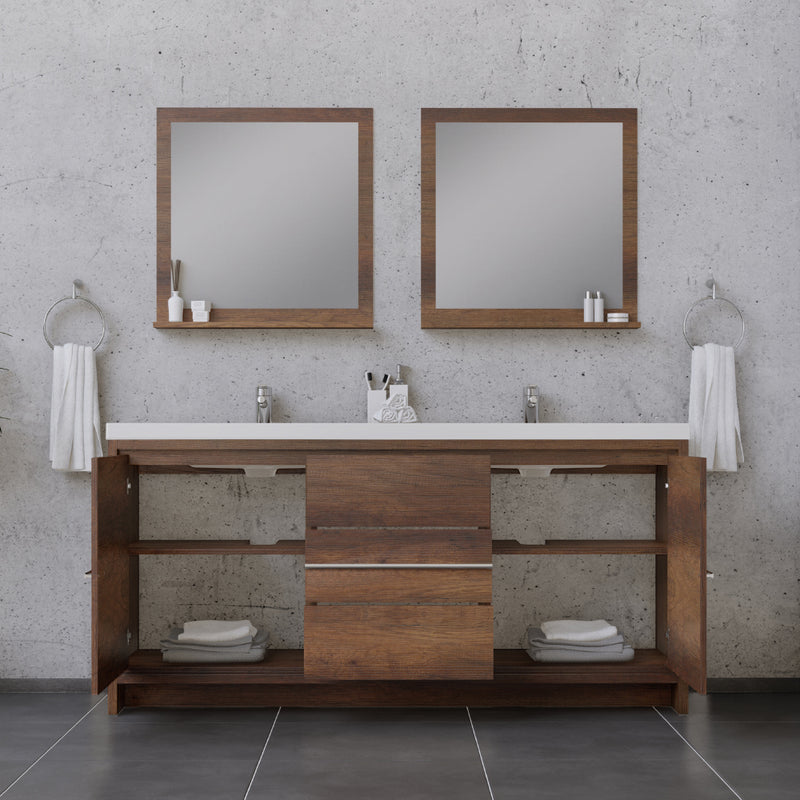 Alya Bath Sortino 72" Modern Bathroom Vanity Rosewood AB-MD672-RW