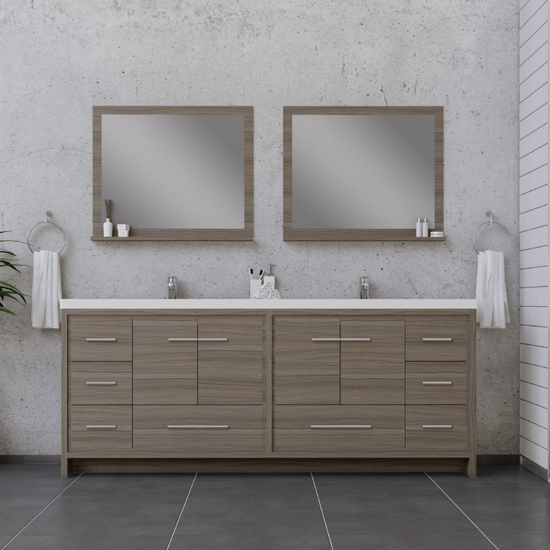 Alya Bath Sortino 84" Modern Bathroom Vanity Gray AB-MD684-G