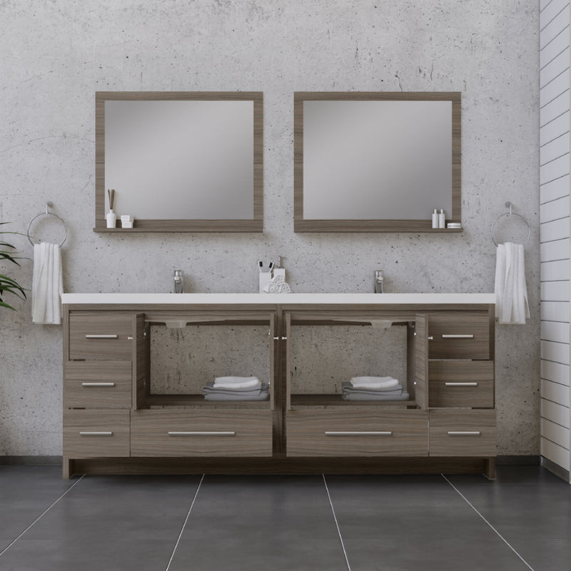 Alya Bath Sortino 84" Modern Bathroom Vanity Gray AB-MD684-G