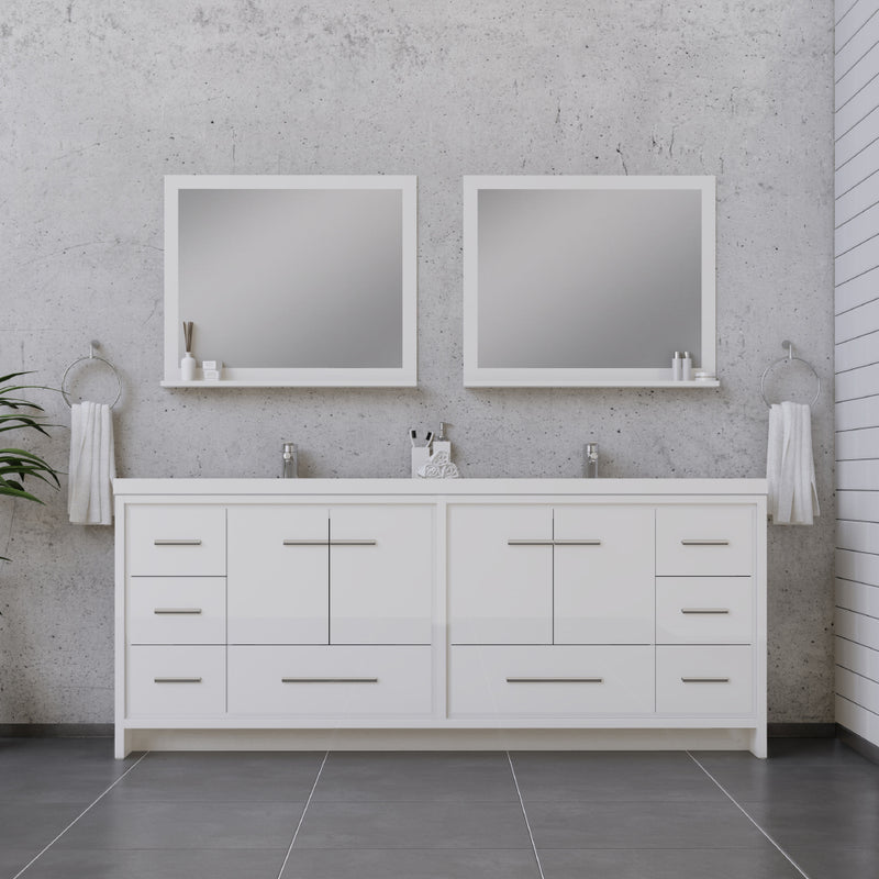 Alya Bath Sortino 84" Modern Bathroom Vanity White AB-MD684-W