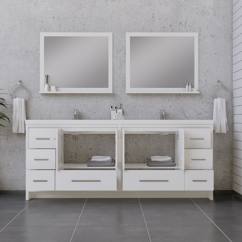 Alya Bath Sortino 84" Modern Bathroom Vanity White AB-MD684-W