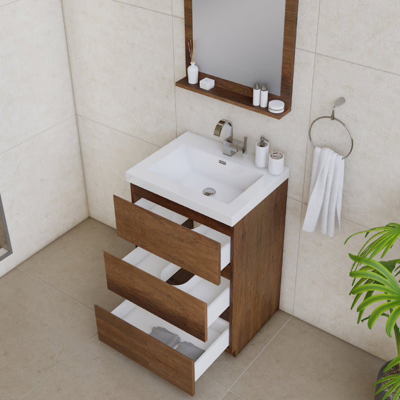 Alya Bath Paterno 24" Modern Freestanding Bathroom Vanity Rosewood AB-MOA24-RW